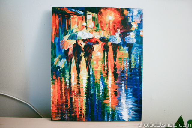 Leonid Afremov rainy etude painting print giclee art auction