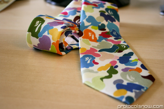 A Bathing Ape Bape multi-camo tie necktie