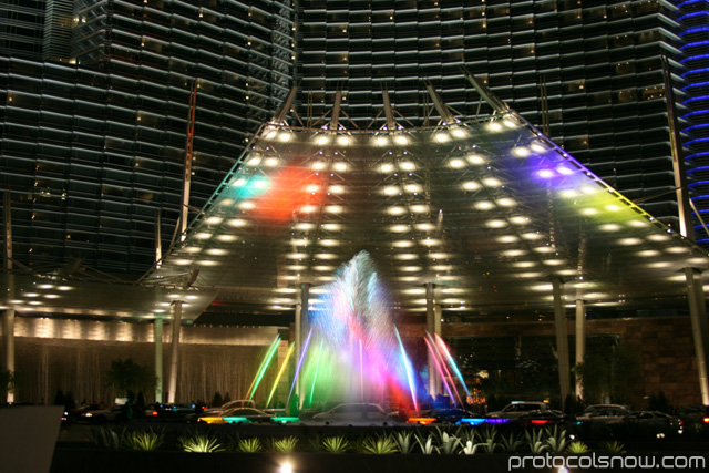 Aria CityCenter complex Las Vegas resort casino hotel WET design Lumia water fountain