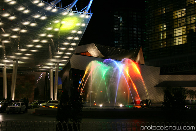 Aria CityCenter complex Las Vegas resort casino hotel WET design Lumia water fountain