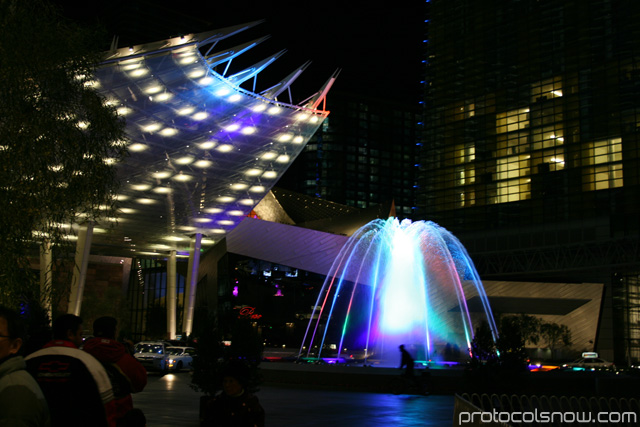Aria CityCenter complex Las Vegas resort casino hotel WET design Lumia water fountain