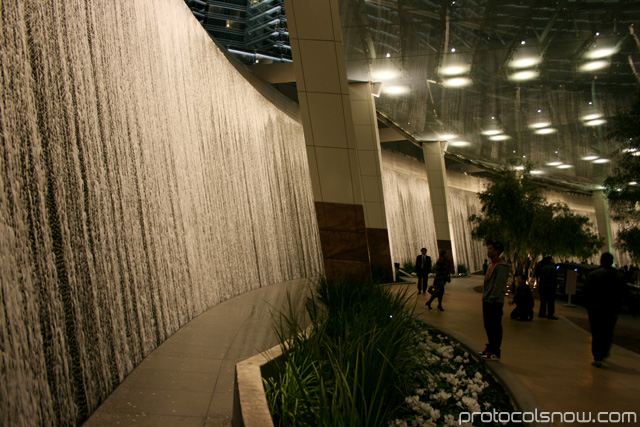 Aria CityCenter complex Las Vegas resort casino hotel WET design Lumia water wall waterfall