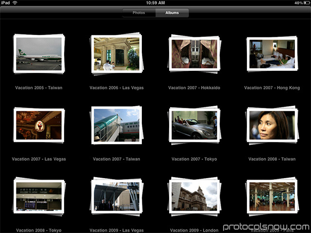iPad Apple tablet photo gallery app