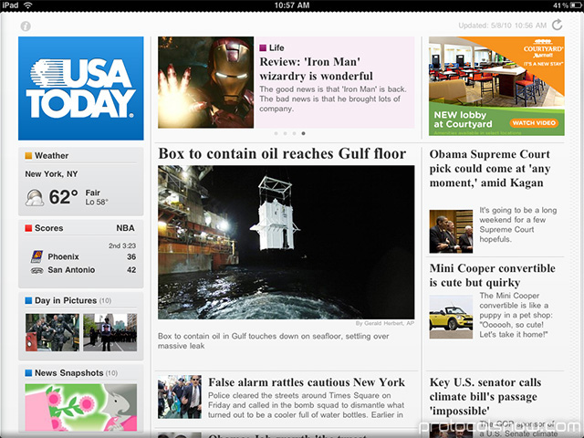iPad Apple tablet USA Today news app