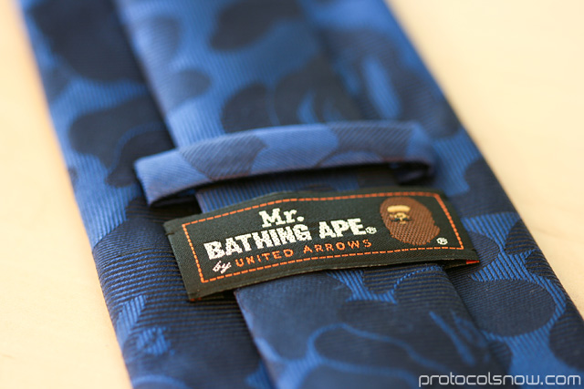 Mr. Bathing Ape Bape United Arrows jacquard camo tie necktie