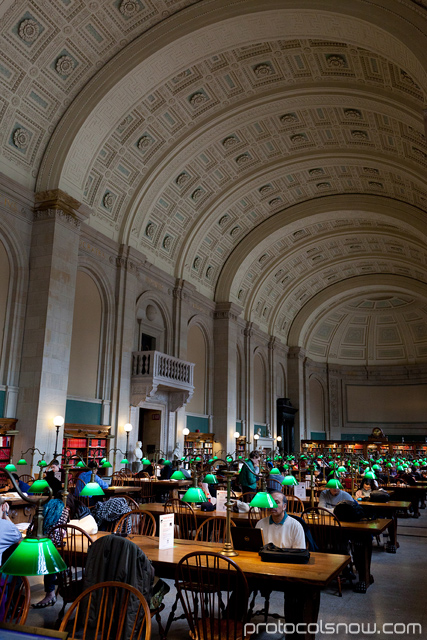 Boston Public Library Bates Hall study reading room McKim building