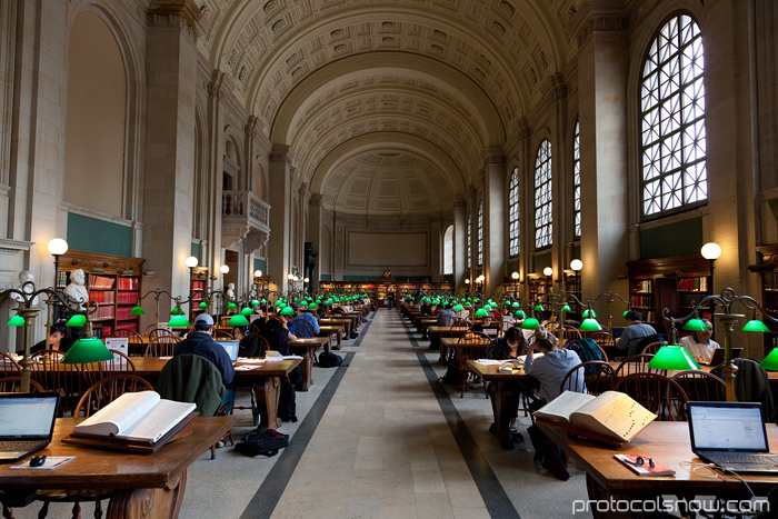 Boston Public Library Bates Hall study reading room McKim building