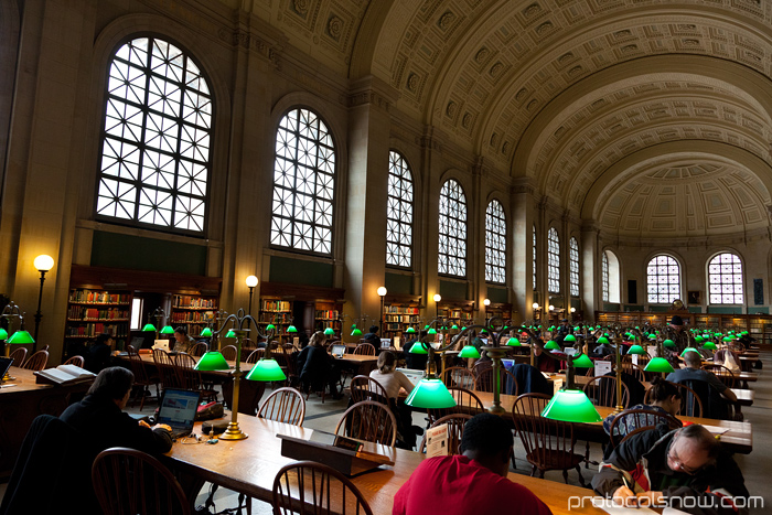 Boston Public Library Bates Hall study reading room McKim building