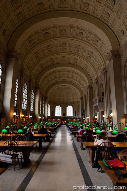 Boston Public Library Bates Hall study reading room McKim building