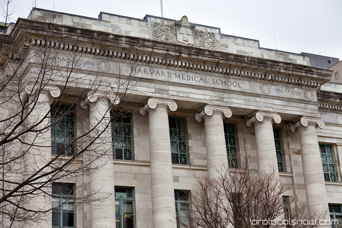 Harvard Medical School quad marble buildings