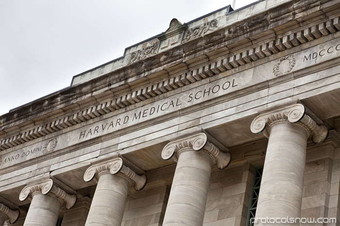 Harvard Medical School quad marble buildings