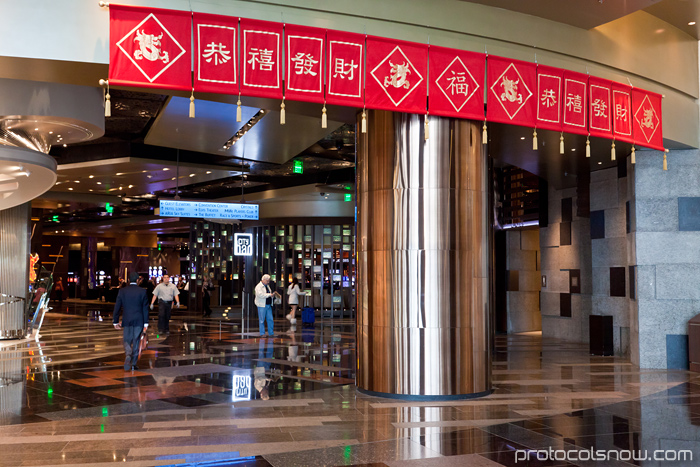 Las Vegas Chinese New Year dragon decorations celebration Aria hotel casino