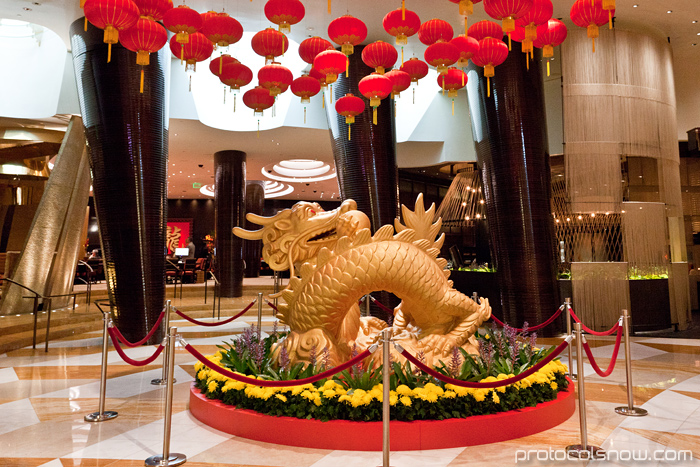 Las Vegas Chinese New Year dragon decorations celebration Aria hotel casino