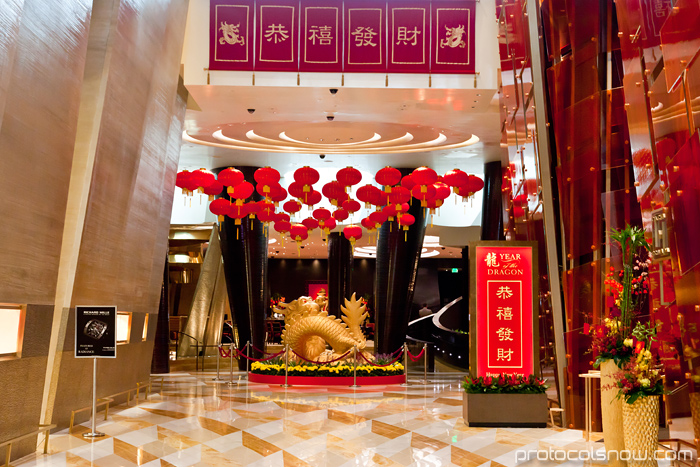 Las Vegas Chinese New Year dragon decorations celebration Aria hotel casino
