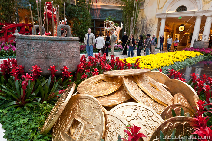 Las Vegas Chinese New Year dragon decorations celebration Bellagio conservatory hotel casino