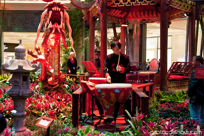 Las Vegas Chinese New Year dragon decorations celebration Bellagio conservatory hotel casino