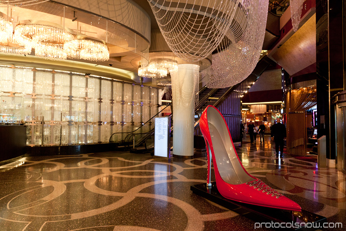 Las Vegas Chinese New Year dragon decorations celebration Cosmopolitan chandelier shoe heels lounge bar hotel casino