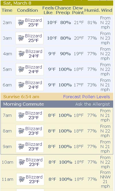 Weather blizzard